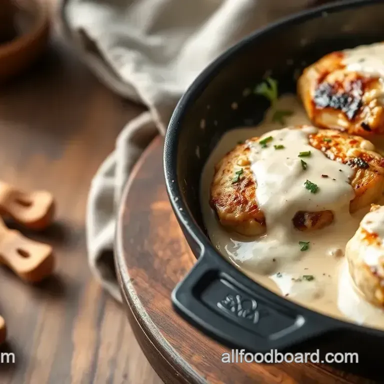 Skillet Chicken with Creamy Garlic Sauce