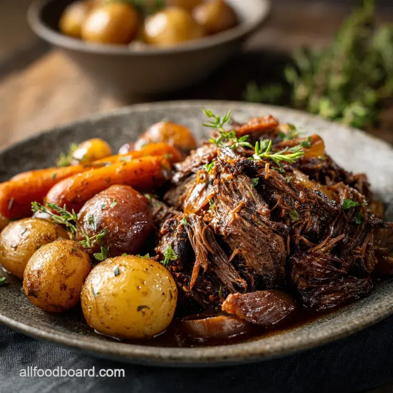 The Speed Demon Instant Pot Pot Roast with Proper Gravy presentation