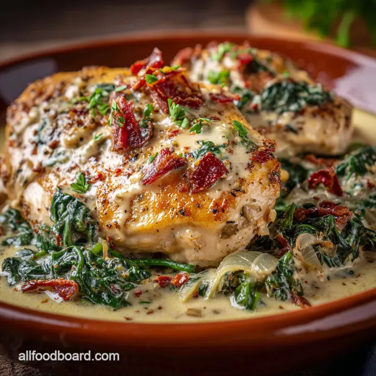 Instant Pot Creamy Tuscan Chicken and Herb Rice presentation