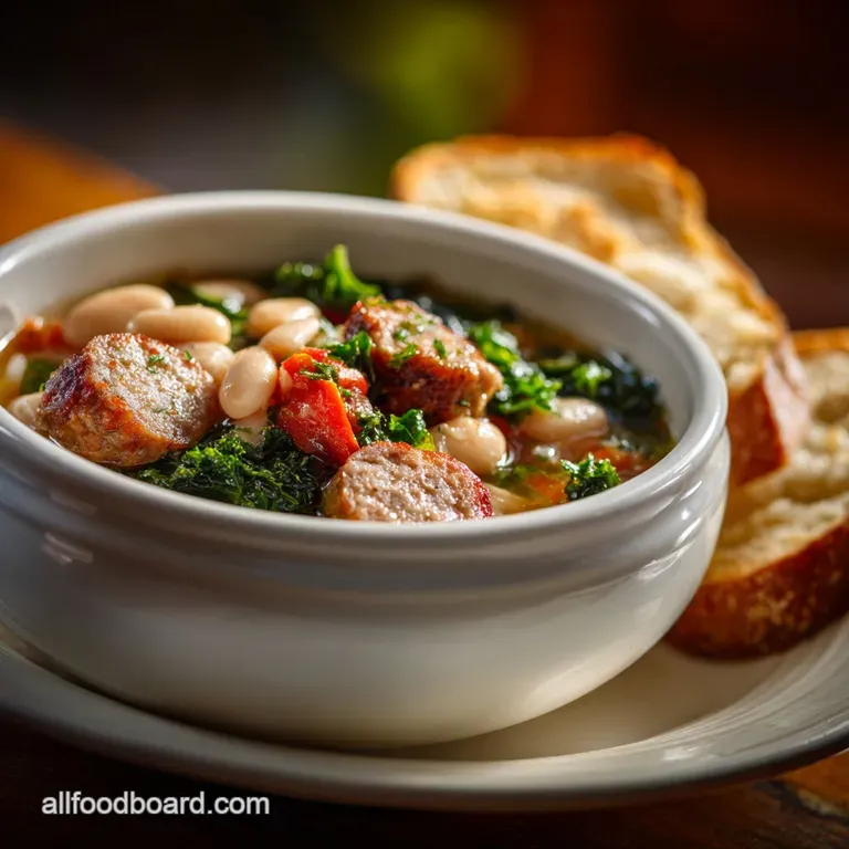 Crockpot Soup the Easy Tuscan Sausage and White Bean Slow Cooker Hero presentation