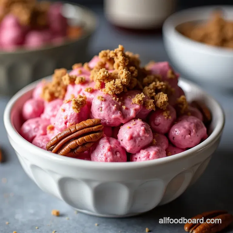 JewelToned Cranberry Dream Fluff with Toasted Pecan Crumble