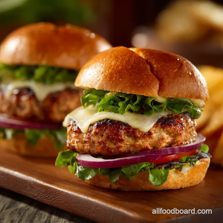 The Great British Pubstyle Turkey Burger Never Dry presentation