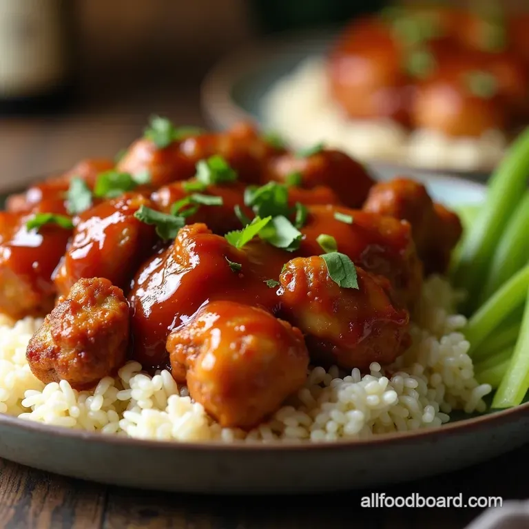 Keto Sticky Sizzling Bourbon Chicken Takeout FakeOut Done Right presentation
