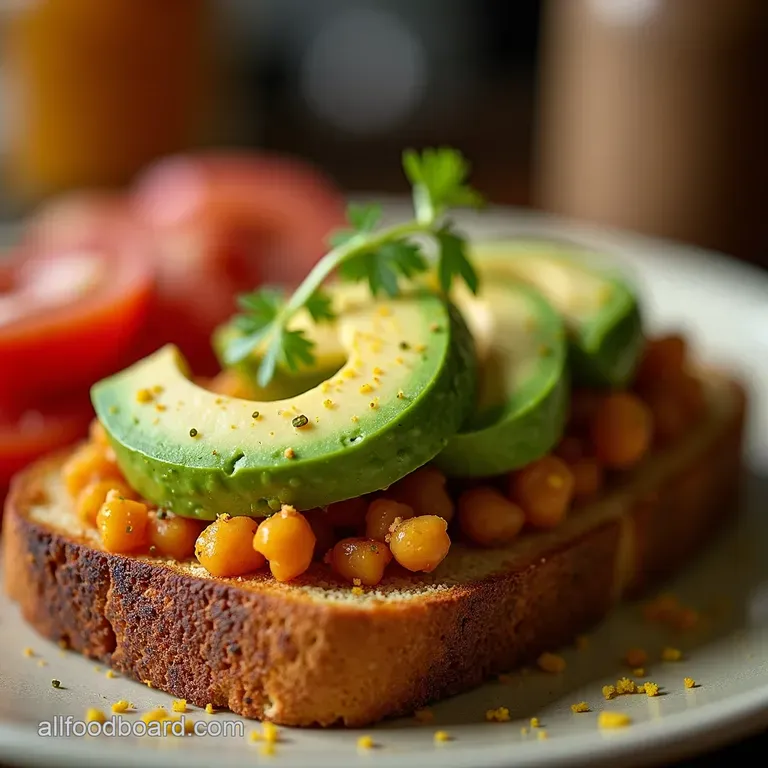 Kickin Avocado Chickpea Toast presentation