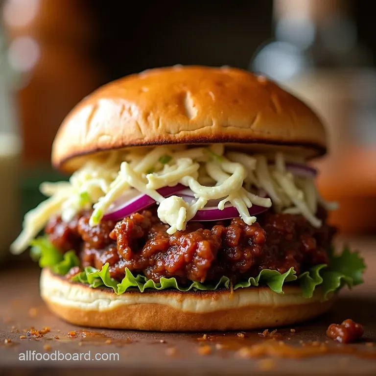 Kickin BBQ Beef Coleslaw Stack presentation