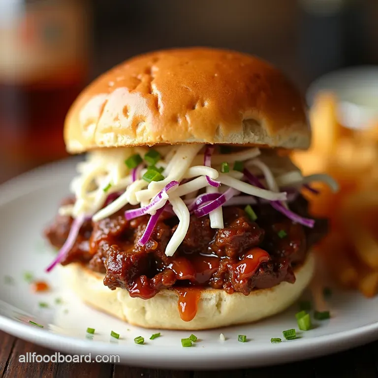 Kickin BBQ Beef Coleslaw Stack