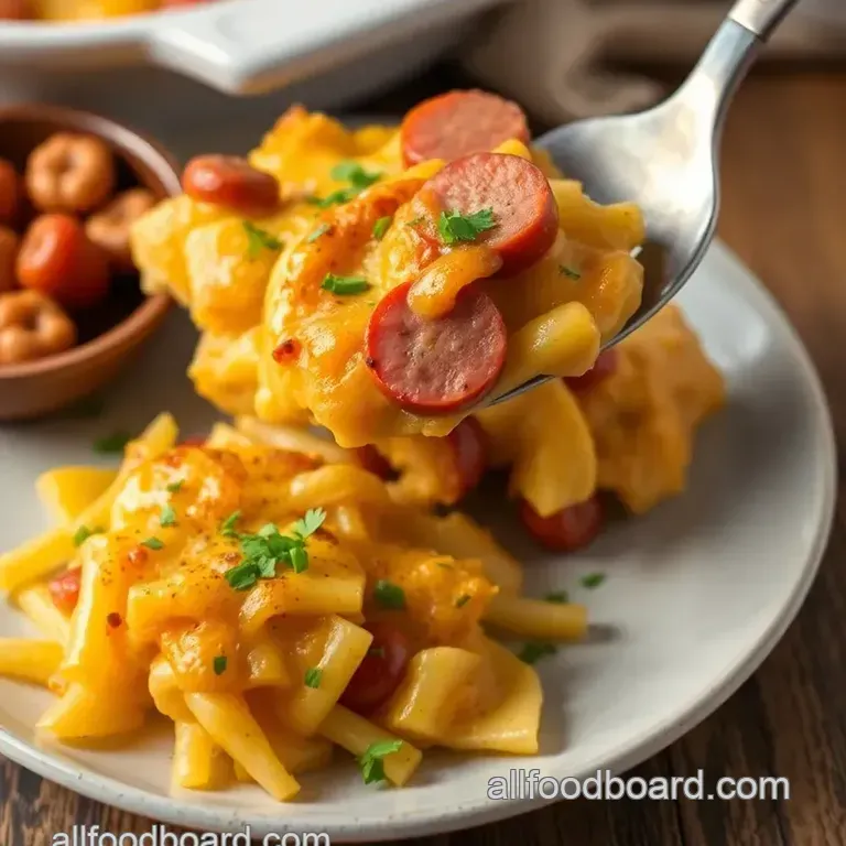 Bake Kielbasa Cheesy Potato Casserole presentation