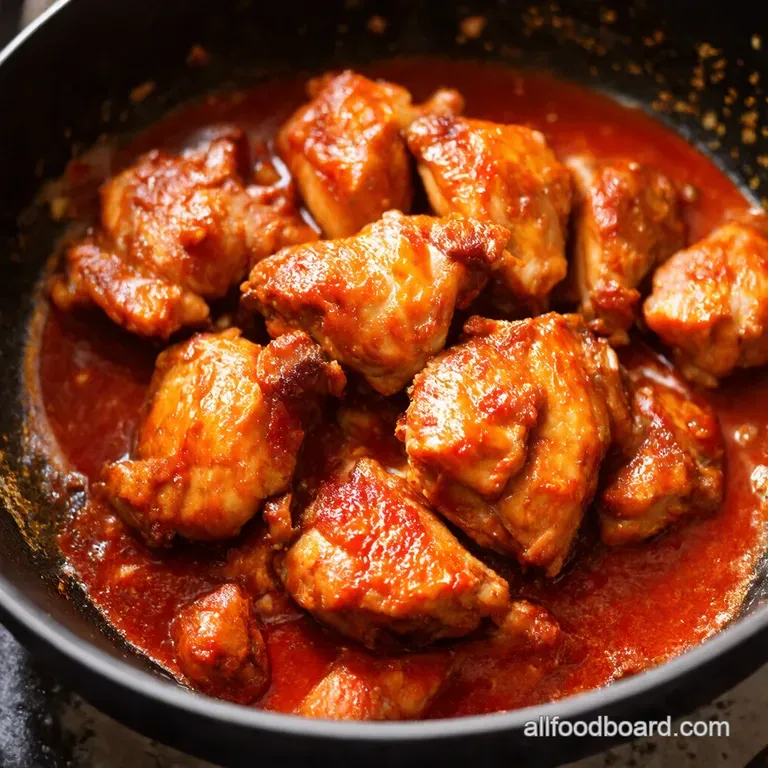 Korean Fire Chicken Gochujang Glazed Thighs presentation