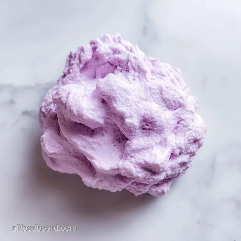 Elegant glass displaying a gradient of rich brown coffee and a thick layer of frothy, light purple cream.