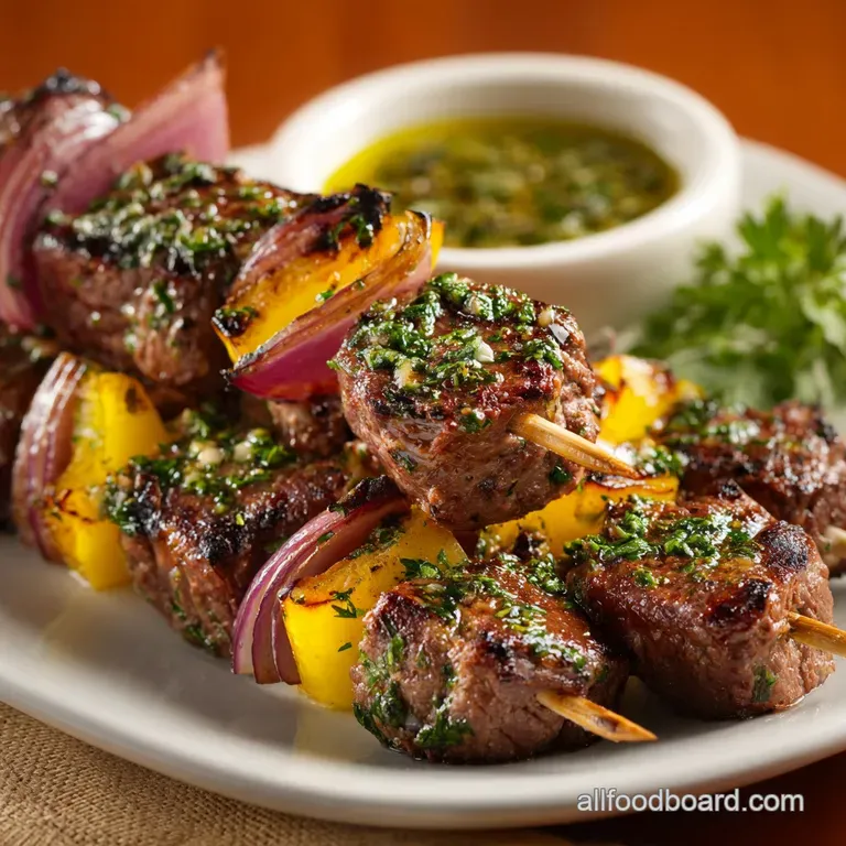 Kabob Perfection Juicy Grilled Steak Skewers with Zesty Marinade presentation