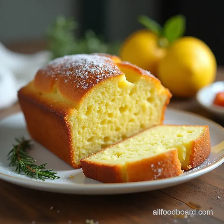 The Sunshine Garden Loaf Zesty Lemon and Fragrant Rosemary Olive Oil Cake