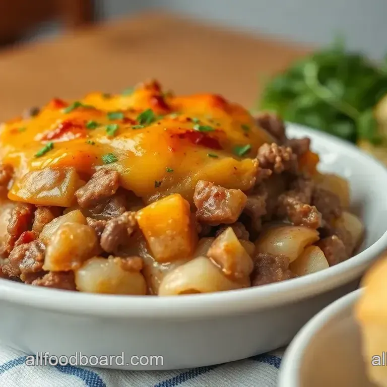 Baked Beef Loaded Potato Casserole Delight