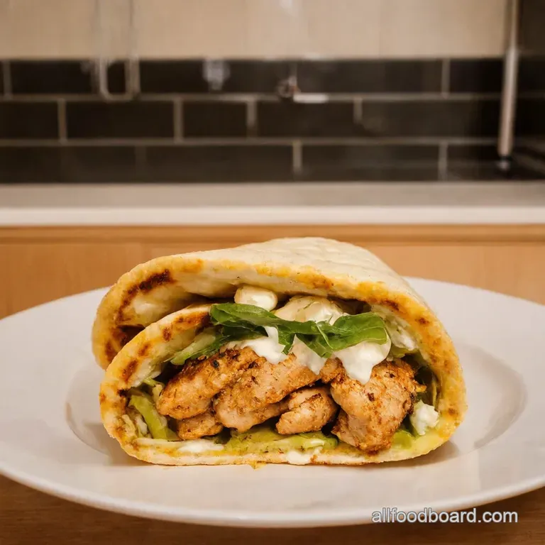 Mediterranean Chicken Gyros with Creamy Feta Tzatziki A Taste of Santorini at Home presentation