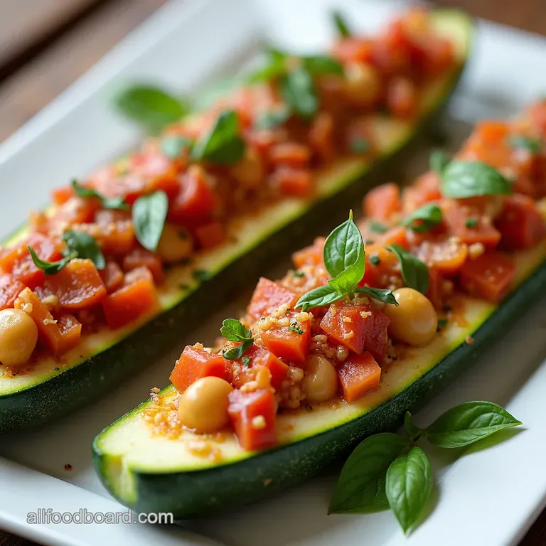 Mediterranean Sunshine Stuffed Zucchini Boats