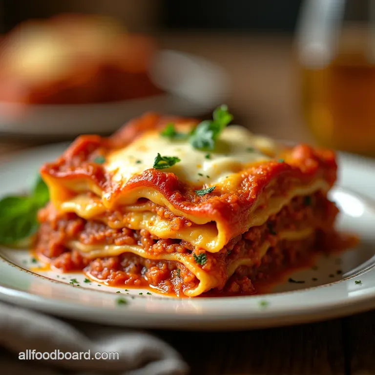 The Ultimate Comfort Million Dollar Lasagna with ThreeCheese Filling presentation