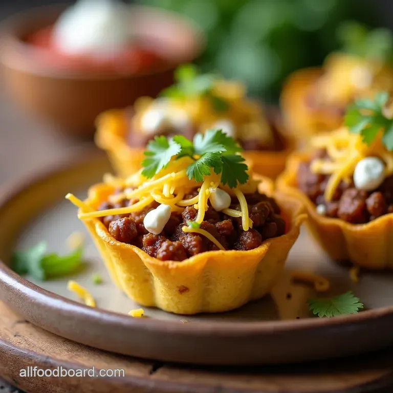 Mini Beef Cheese Taco Cups BiteSized Fiesta