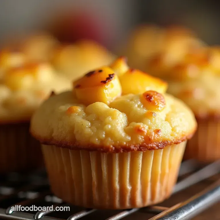 Sunshine in a Muffin Tin Ultramoist Peach Cottage Cheese Muffins presentation