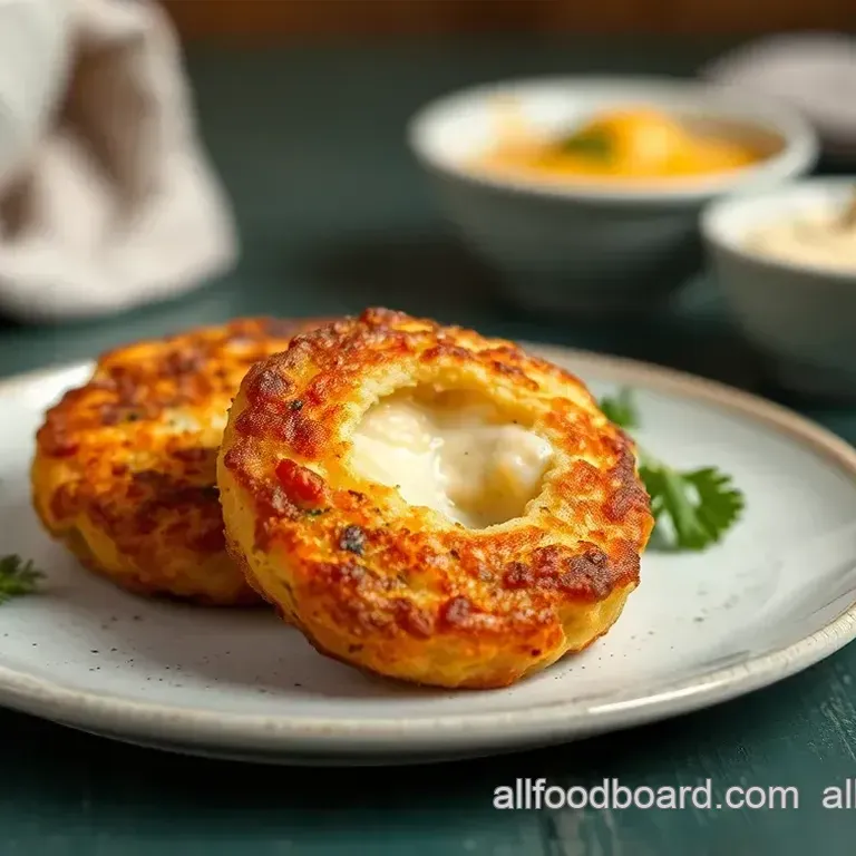 Crispy Fried Potato Cakes with Savory Cheese Filling