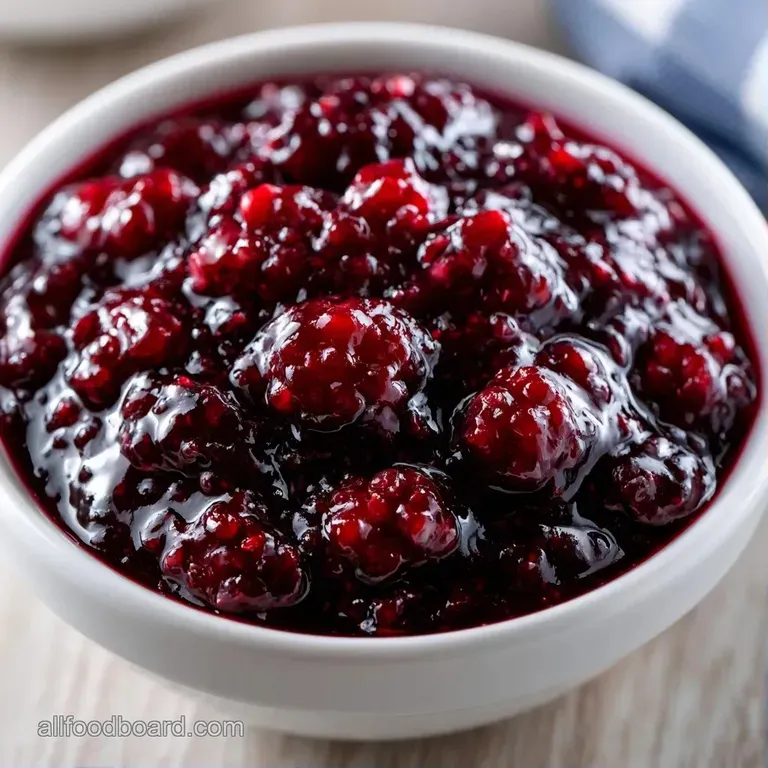 A gold spoon dipping into thick, violet preserves spread over a piece of toasted, golden-brown sourdough bread.