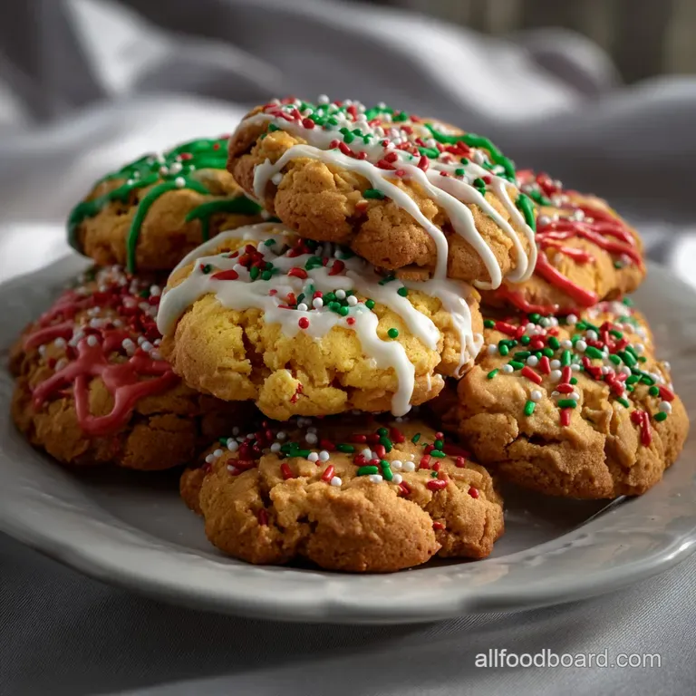 Delicate, circular cookies are elegantly stacked on a fine china plate, offering a crisp, inviting appearance, ready to se...