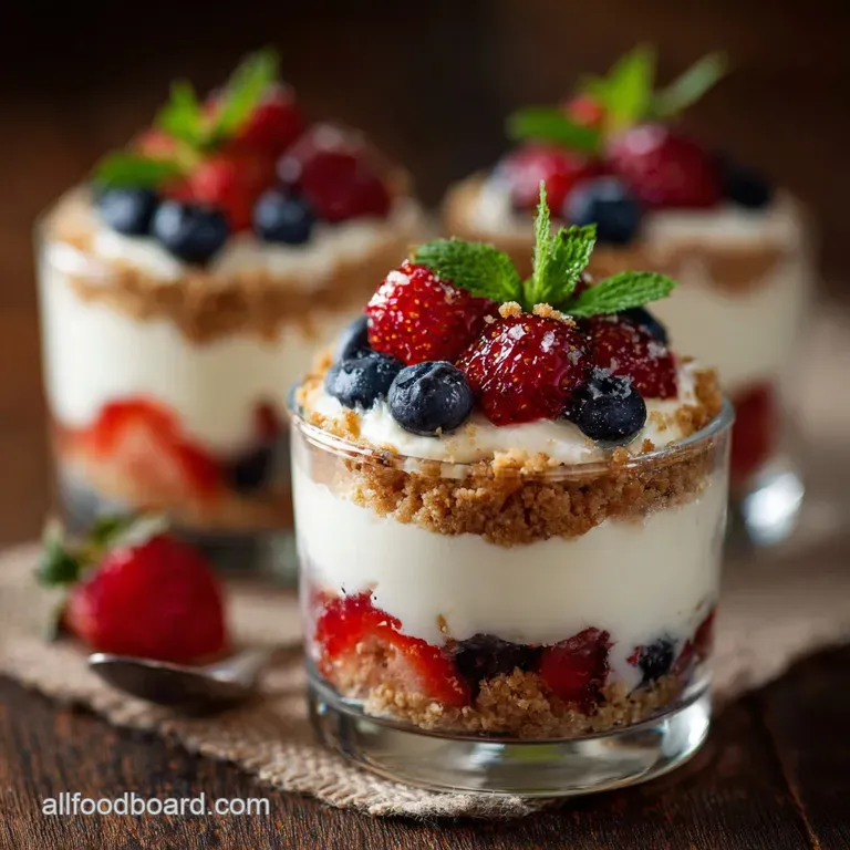 4Th of July Desserts: Star-Spangled No-Bake Parfaits presentation