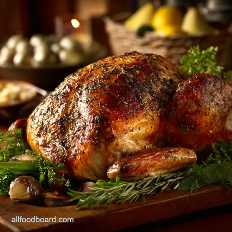 Thanksgiving Dinner Menu: the No-Faff Herb-Brined Turkey with Crispy Skin presentation