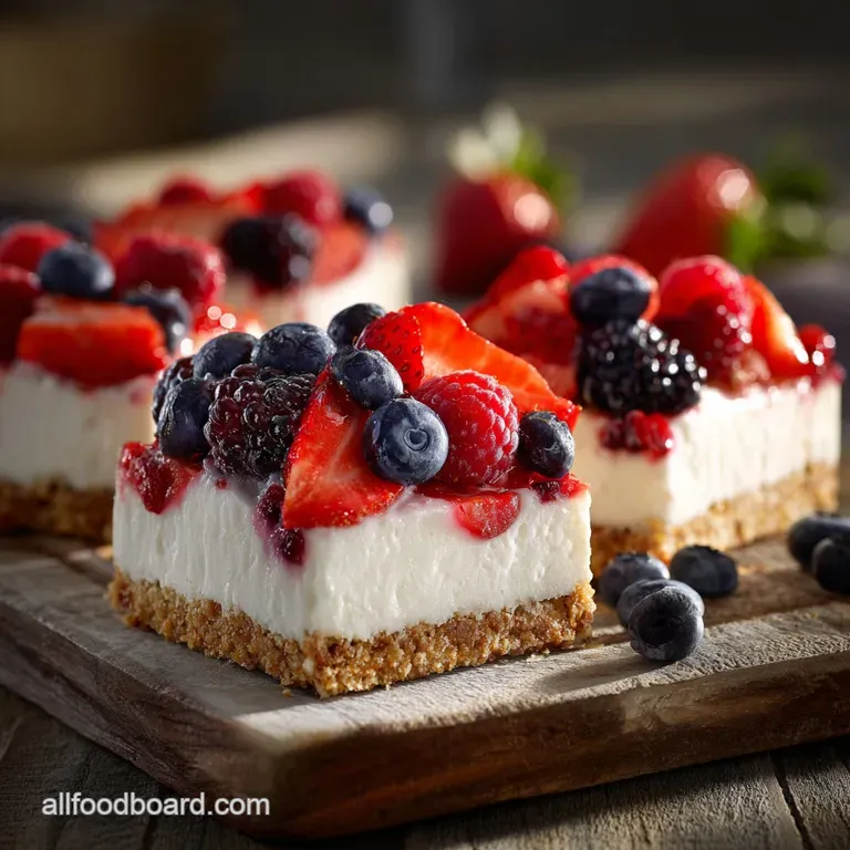 4th of July Treats StarSpangled NoBake Berry Cheesecake Slices