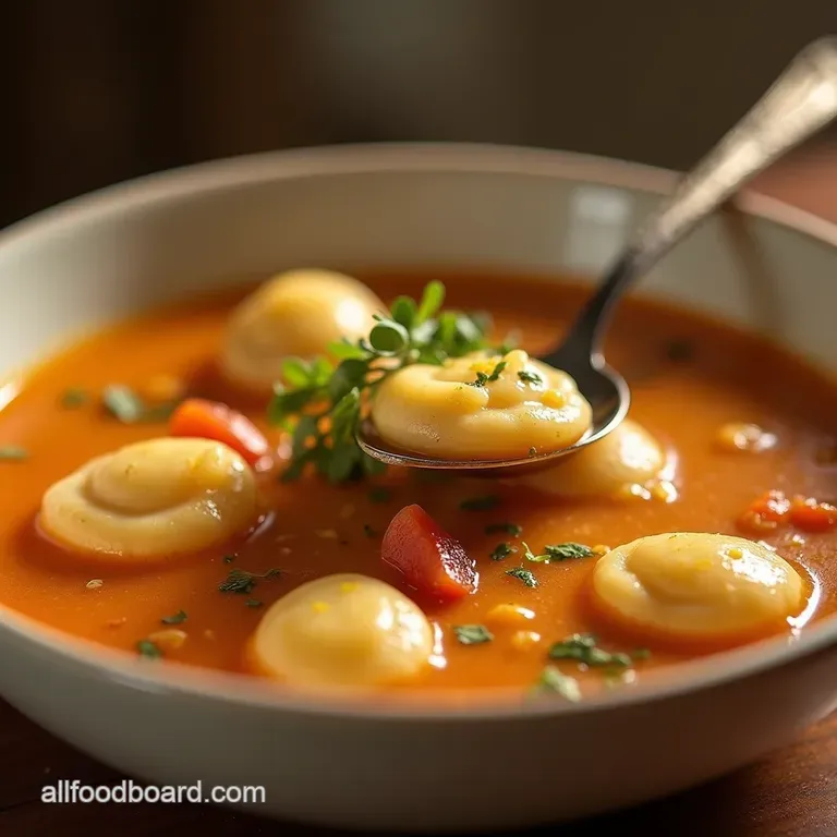 The Nonnas Secret Italian Penicillin Soup with Tiny Dumplings Minestra di Guarigione presentation