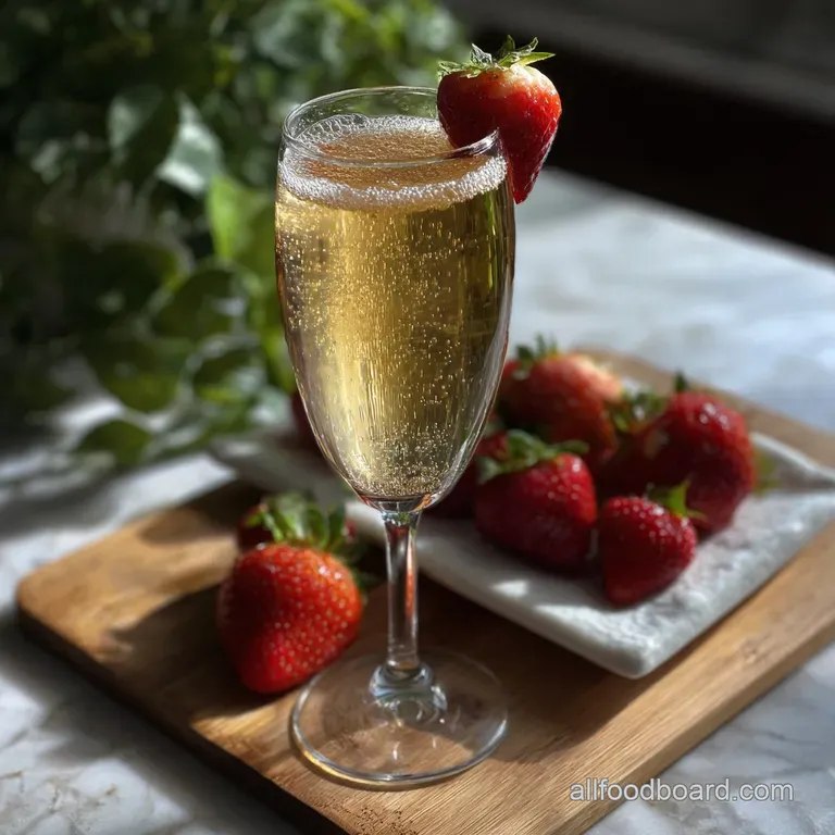 Festive champagne flutes overflowing with bubbly, garnished with sugared cranberries and a vibrant sprig of rosemary, read...