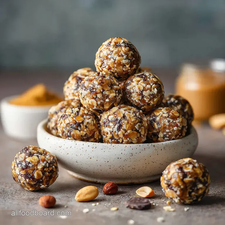 Neat row of dark, fudgy energy bites in small paper cups, dusted with cocoa powder, set against a bright, clean backdrop.