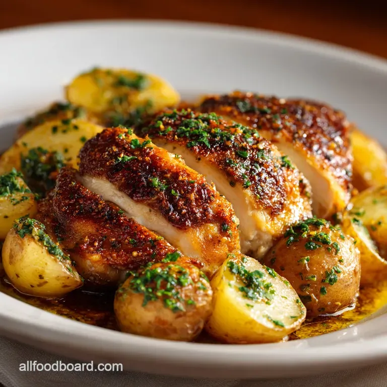 Chicken Vesuvio the Ultimate Onepan Dinner with Crispy Potatoes presentation