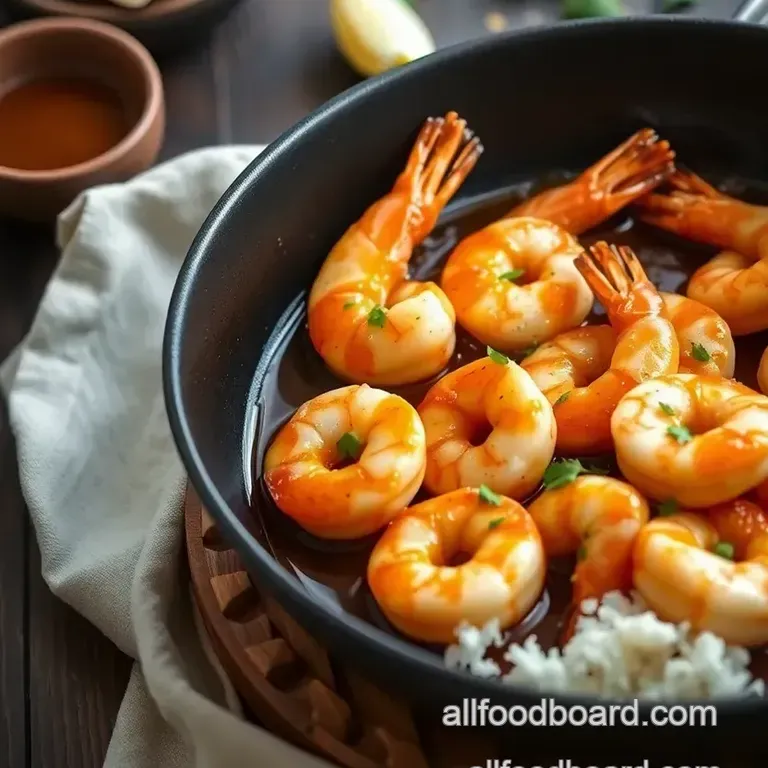 One-Pan Shrimp with Honey Garlic Sauce presentation