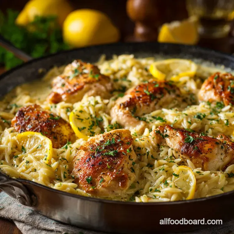 Lemon Chicken Orzo: the Ultimate One-Pot Dinner presentation