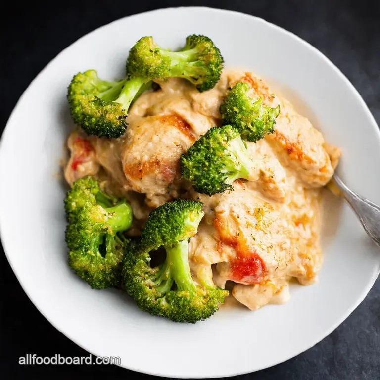 OnePan Creamy Parmesan Chicken and Broccoli