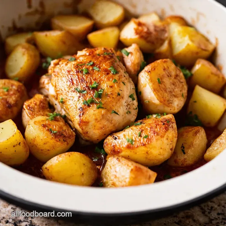 OnePan Garlic Butter Chicken and Potatoes presentation