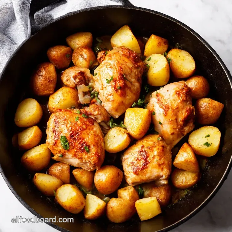 One Pan Garlic Butter Chicken Potatoes Easiest Dinner