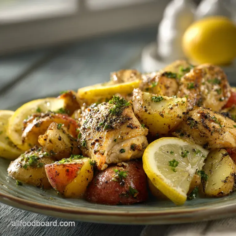 Onetray Wonders Speedy Lemonherb Chicken and Potato Bake presentation