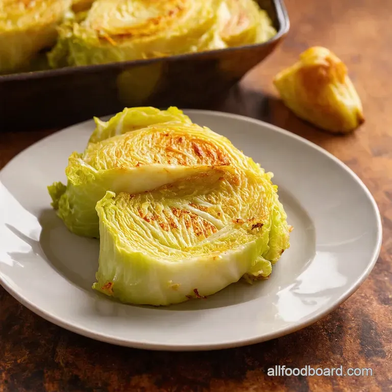 Oven Roasted Garlic Cabbage Steaks presentation