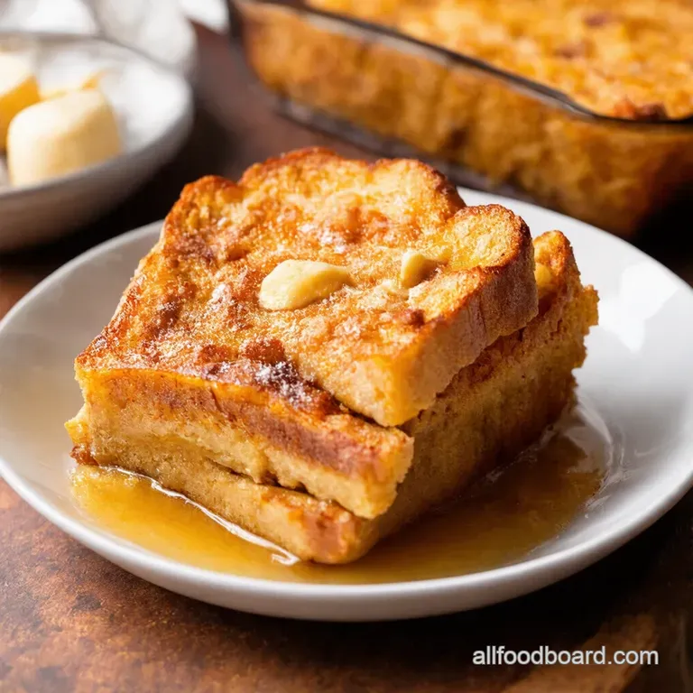 Overnight Baked French Toast Casserole presentation