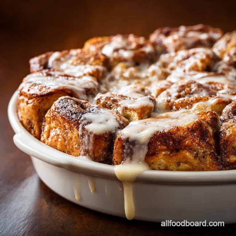 Cinnamon Roll French Toast Casserole: the Creamy Overnight Brunch Bake presentation