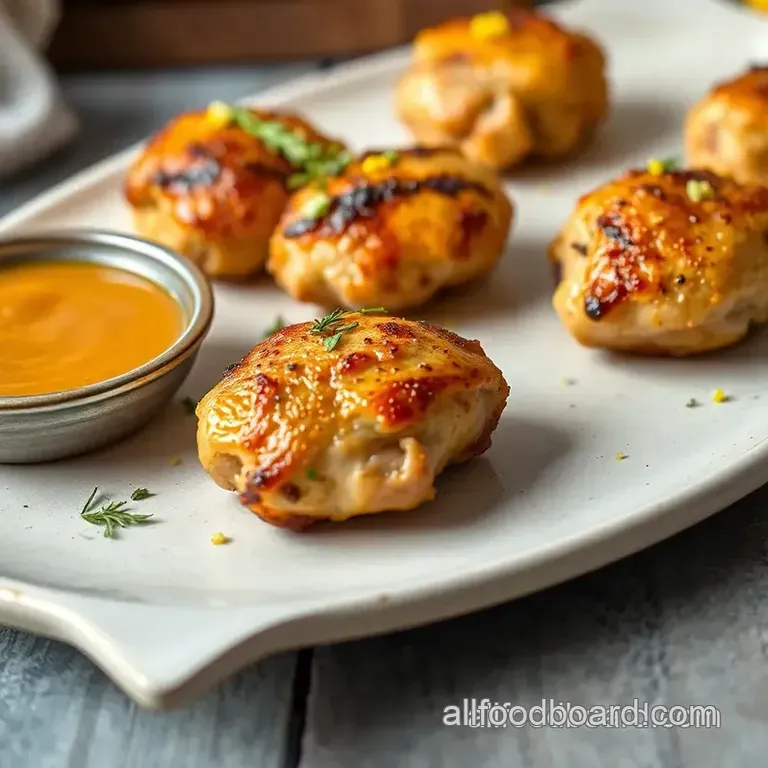 Pan-Seared Chicken Bites with Lemon Zest presentation