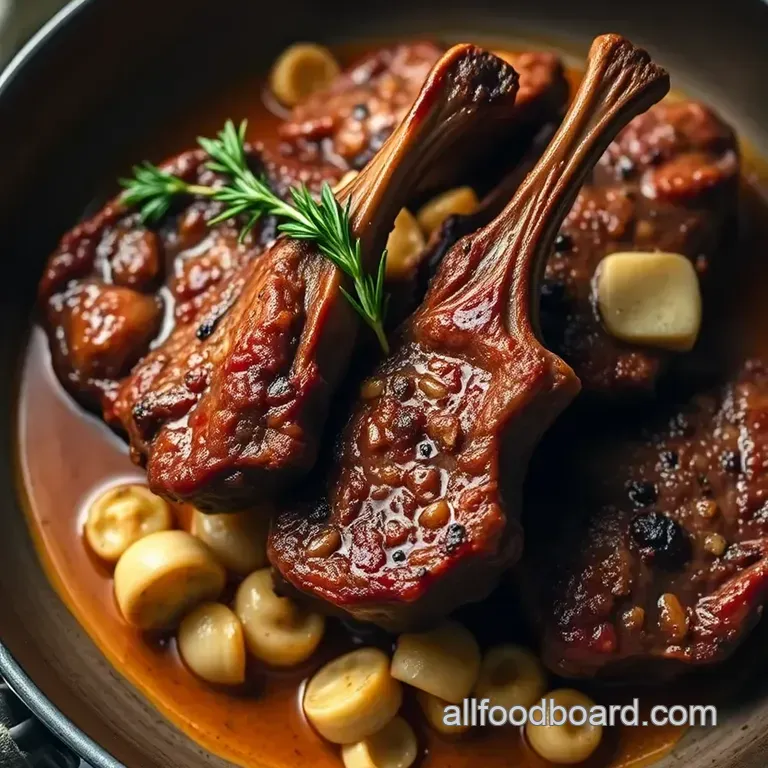 Pan-Seared Lamb Chops with Rosemary-Garlic Crust presentation