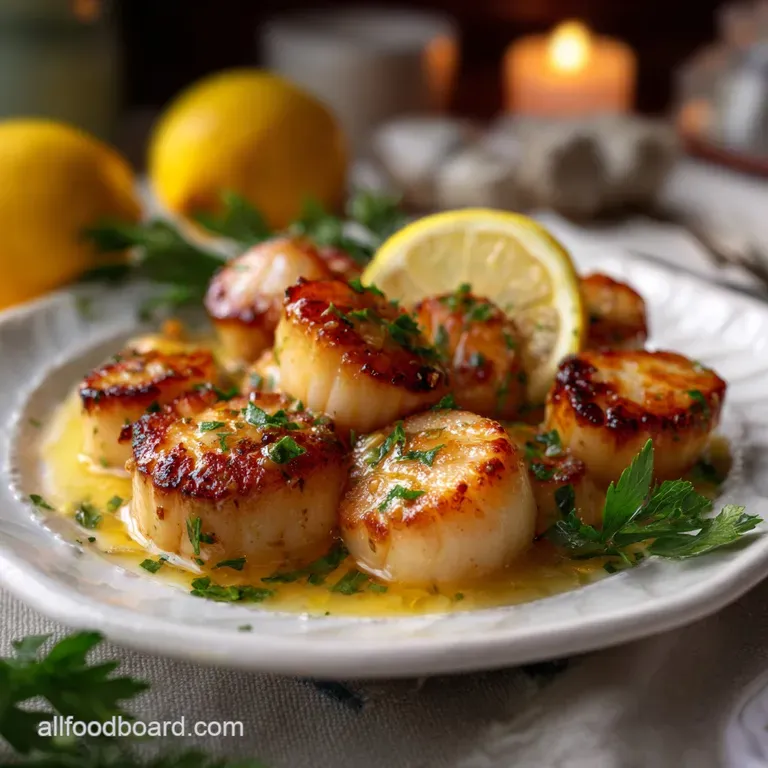 Perfect Panseared Scallops with Lemon Butter Sauce presentation
