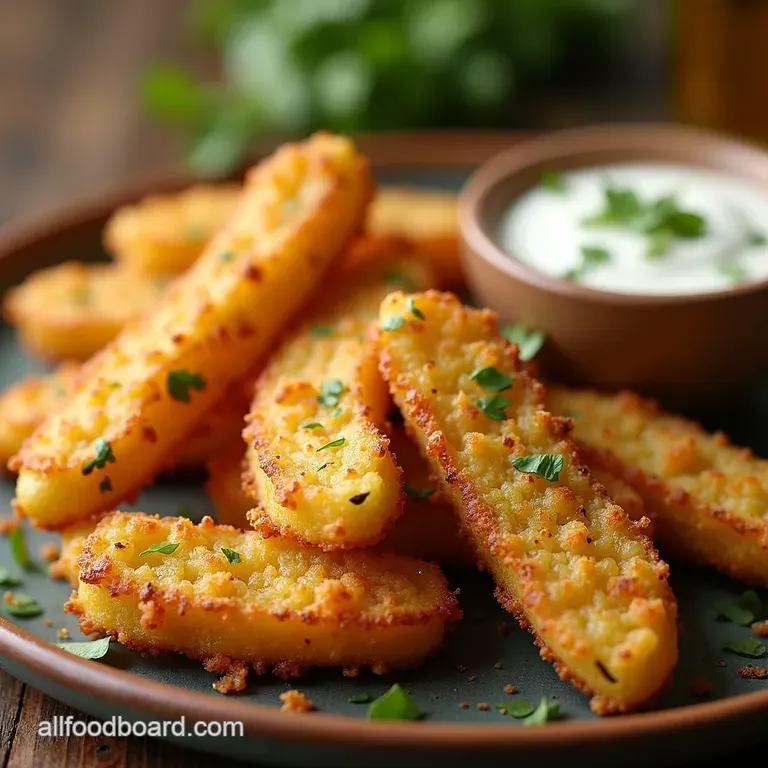 Parmesan Zucchini Fries Crispy Cheesy Goodness presentation