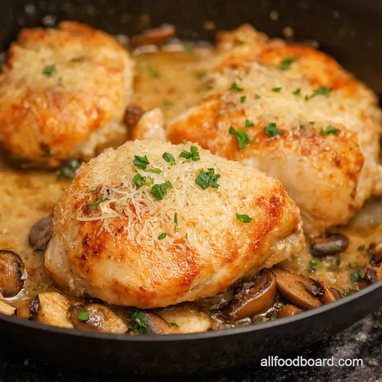ParmesanGarlic Mushroom Chicken presentation
