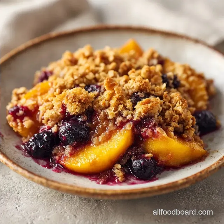 Peach Huckleberry Crisp: Old Fashioned with Oats