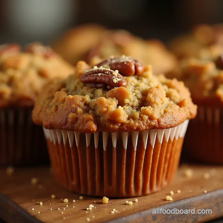 Southern Comfort in a Crumb Gooey Pecan Pie Muffins presentation