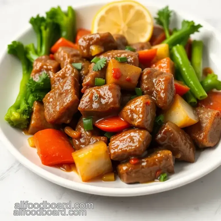 Stir-Fried Pepper Steak with Veggies Quick presentation