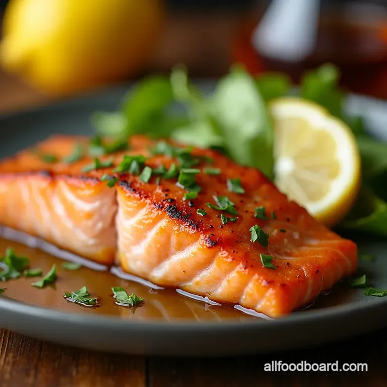 Perfectly Air Fried Salmon with Lemon Dill presentation