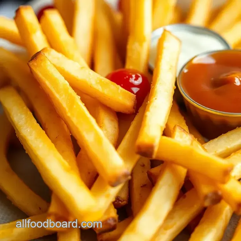 Perfectly Golden Homemade French Fries presentation